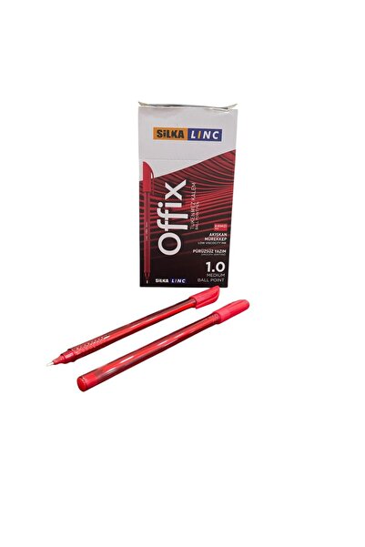 Linc Offix хемиско пенкало со игла врв, црвено, 1mm врв, пакување од 50 парчиња