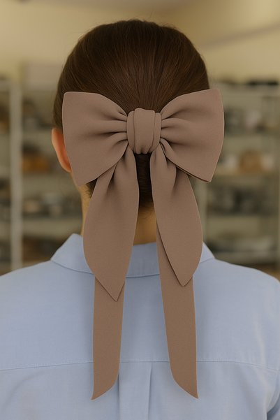 Women's Brown Bow Ribbon Rubber Buckle