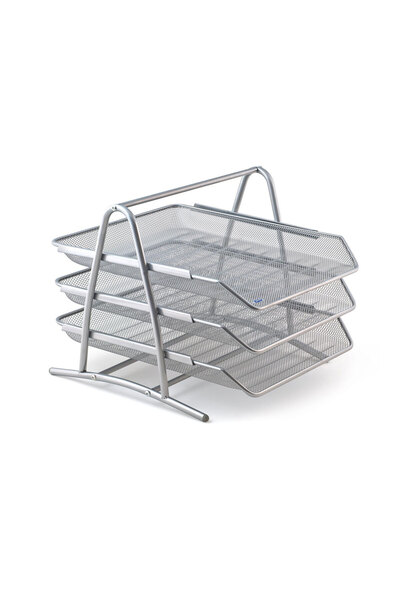 523 Perforated Document Rack 3-Piece - Silver