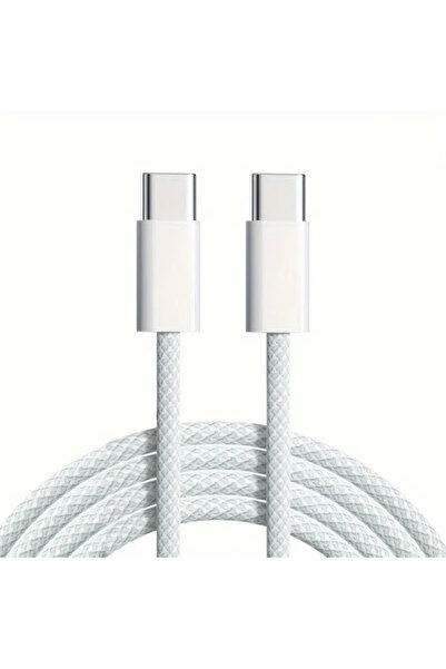iPhone Samsung Xiaomi Huawei Type-C до Type-C 60W 1M кабел со јаже-плетенка за брзо полнење и пренос на податоци