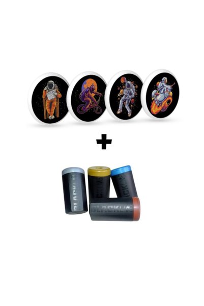 Art.16 Space 4 Pieces Eraser and Blackline 2 Pieces Pencil Sharpener Set