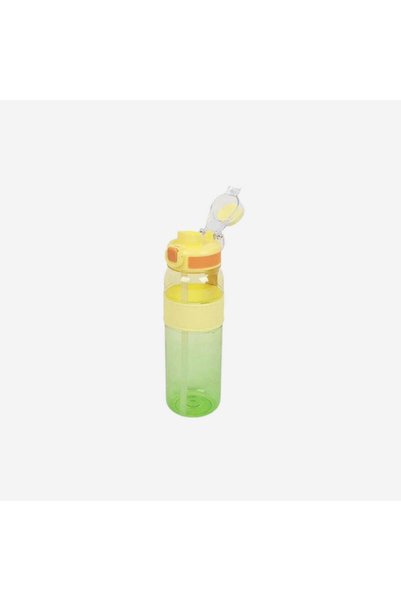 Green Yellow Strap Plastic Water Bottle