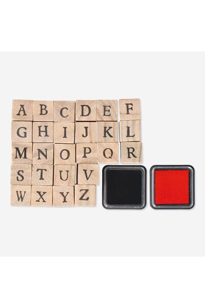 Wooden Letter Stamp Set