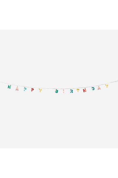 Illuminated Hanging Ornament with "Happy Birthday" Written