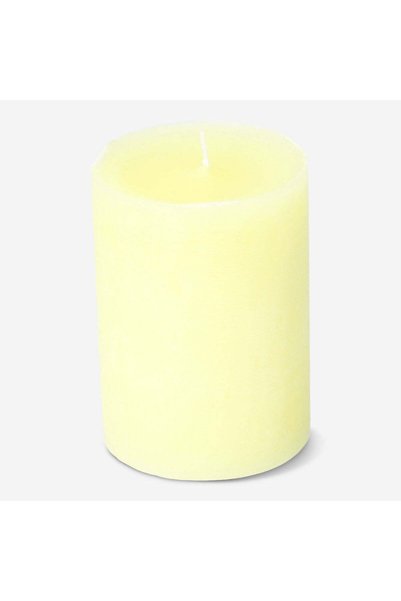 Bright Yellow Rustic Candle 8 cm