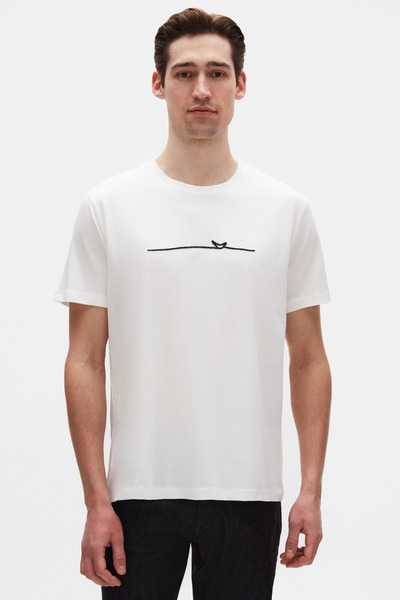 Ds Damat Regular Fit Ecru Plain T-Shirt