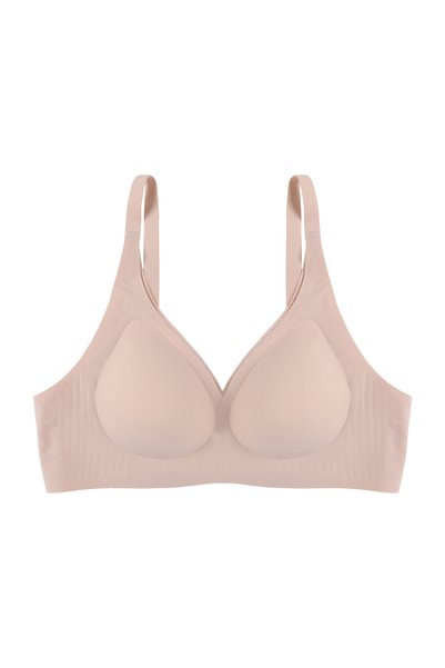 Laser Seamless Covered Low-Cut Bustier Bra Without Underwire