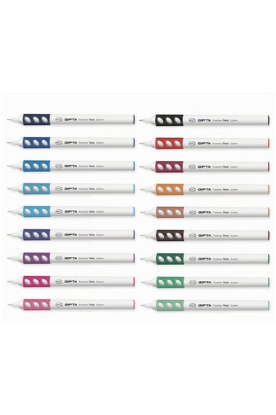 Fineliner Thick 0.4 mm Round Body Pen 18 Colors Set