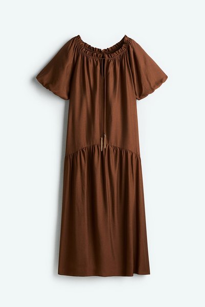 Gathered Tie Detailed Dress