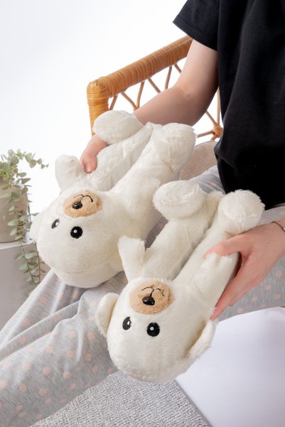Teddy Bear Figured Plush Slippers Home Slippers Unisex
