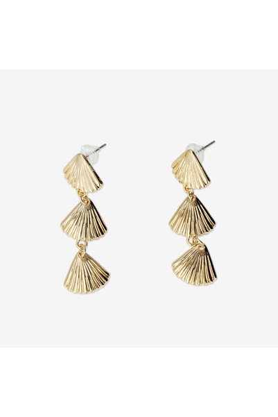 Gold Seashell Detailed Dangle Earrings