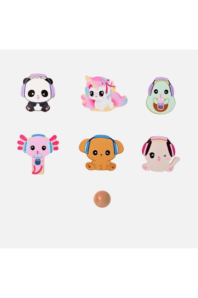 Animal Patterned Wooden Bowling Set