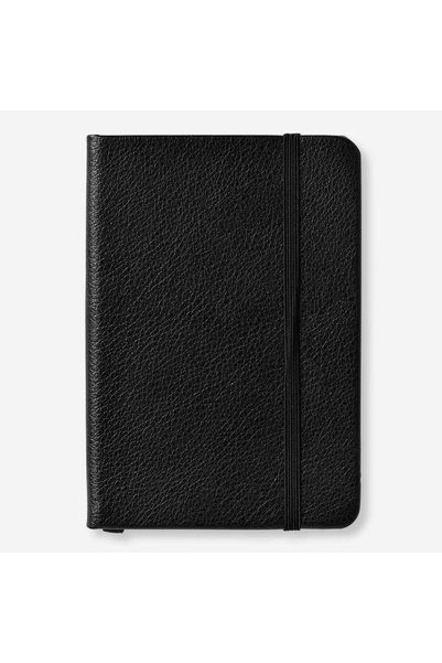 Black Elastic Cover A6 Unlined Notebook