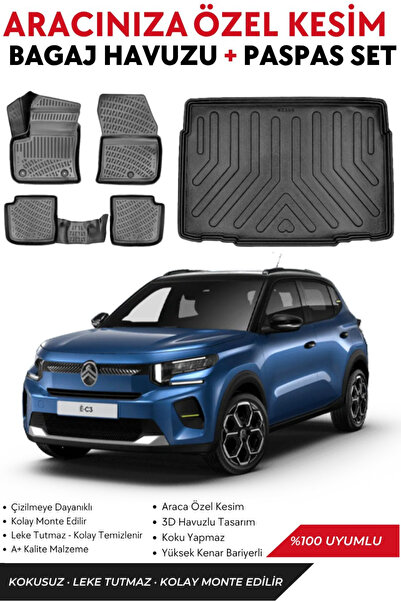 Citroen нов C3 електричен E-C3 2025 и понатаму, комплет патосници и када за багажник