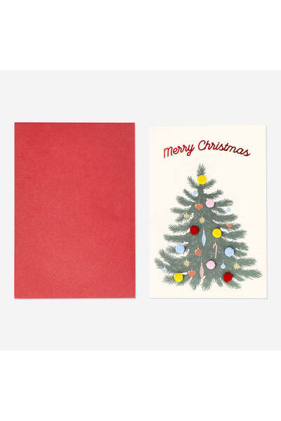 Pine Tree Patterned and Pompom Card