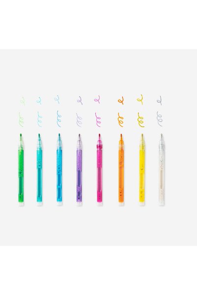 Set of 8 Glittery Felt Pens