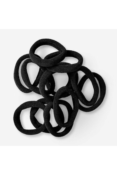 Set of 12 Thick Black Hair Elastics