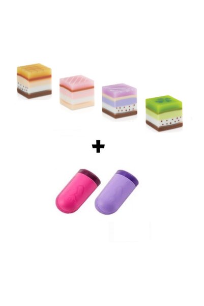 LAYERS SERIES 4 PIECES ERASER AND 2 PIECES PRIME2 SHARPENER SET (GIRL STUDENT)