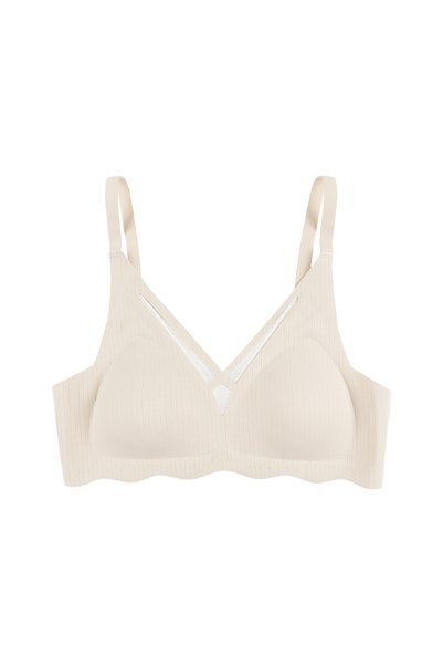 Laser Seamless Slice Detailed Low-Cut Bra Without Underwire