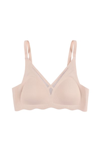 Laser Seamless Slice Detailed Low-Cut Bra Without Underwire