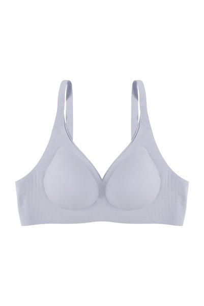 Laser Seamless Covered Low-Cut Bustier Bra Without Underwire
