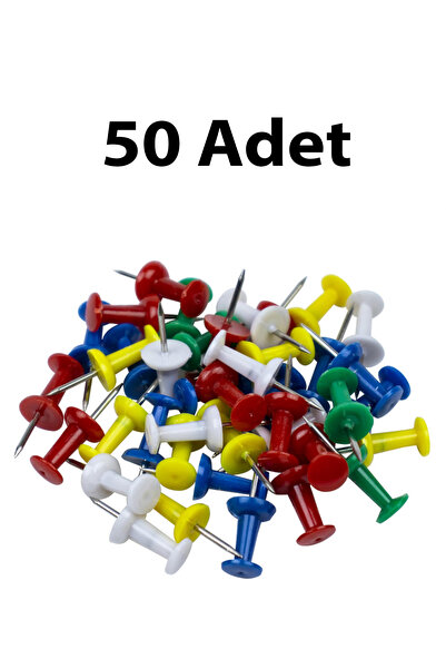 Иглички за мапа во боја 50 парчиња 1 пакување иглички за плутена табла