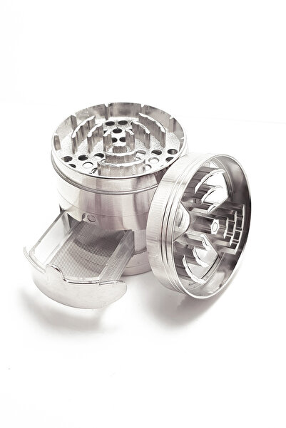 60 mm сребрен дробилка за тутун и зачини со фиока pz38slv