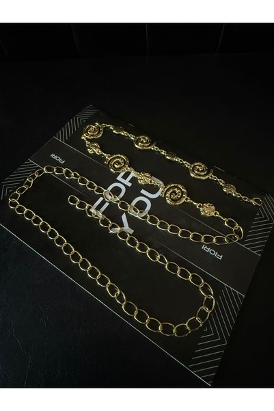 Snail Chain Detailed Women's Belt Waist Belt,Dress Belt,Skirt Belt,Pants Belt