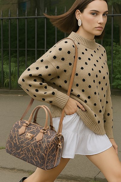Monogram Brown Women's Shoulder Bag 05Po25Y2521