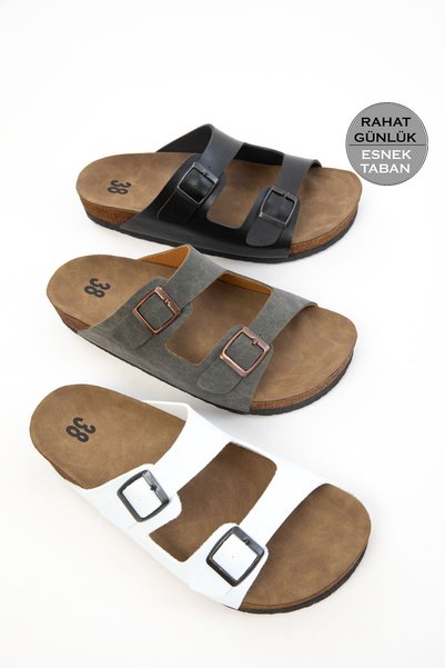 White Women's Slippers 17266