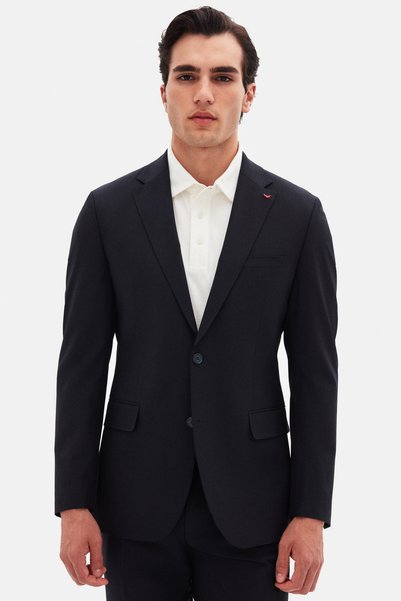 Ds Damat Slim Fit темно син еднобоен костум за патување