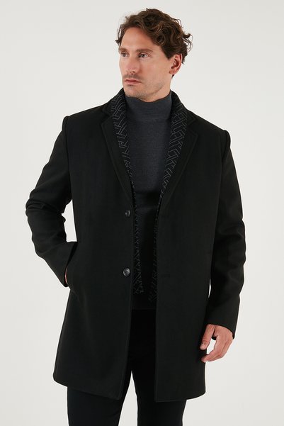 Slit Slim Fit Mono Collar Cashmere Coat Men's Coat 58400589