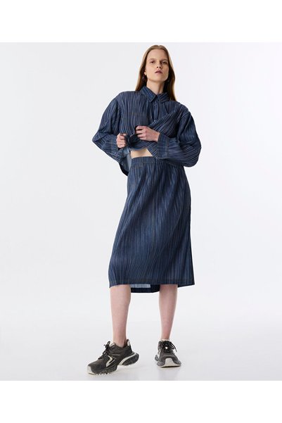 Denim Look Textured Skirt