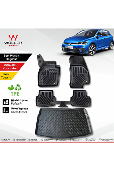 Volkswagen Polo патосници и када за багажник сет 2021 па натаму 3d Ultraflex сет