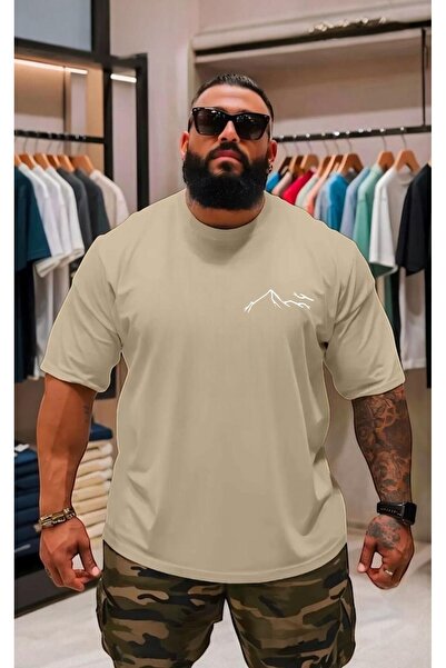 Oversize унисекс маица со принт на планина