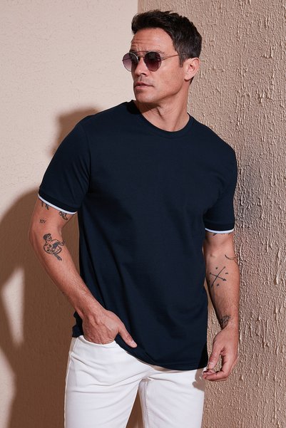 Stretch Cotton Regular Fit Crew Neck T-shirt Men's T-SHIRT 5902981