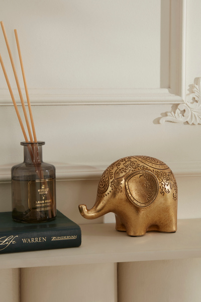 Elephant Figurine Gold 16,5X9,8X11,8Cm