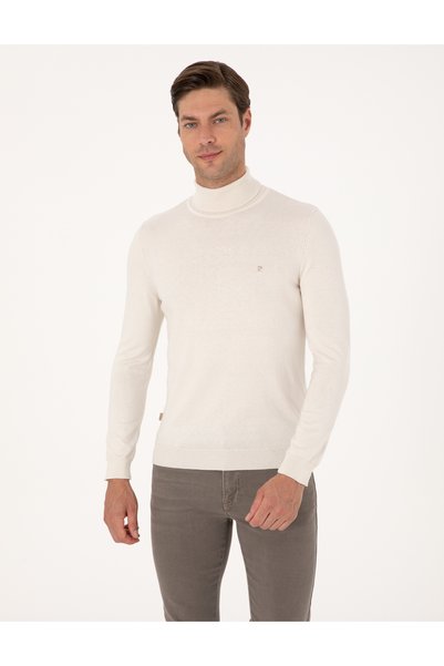Stone Slim Fit Turtleneck Basic Knitwear Sweater 50314202-Vr049