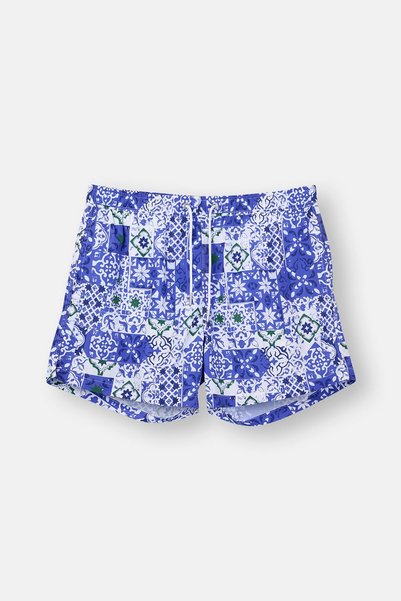 Multicolor Desenki Short Swim Trunks