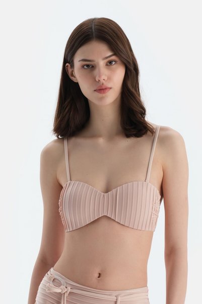 Ecru Strapless Bikini Top