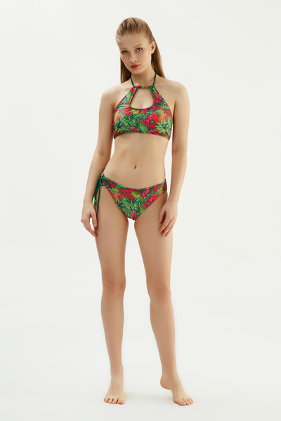 Green 2031Esbk Halter Neck Bikini Set.