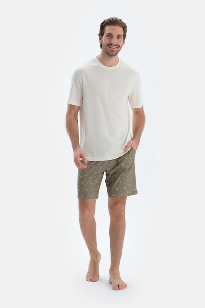 Light Green Meter Printed Combed Modal Shorts