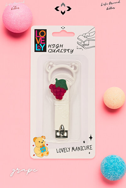 GRAPE LOVEL слатки ножички за нокти со дезен, во врежана футрола, ножички за нокти за деца и бебиња