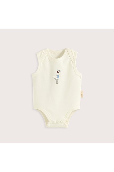 Sea Side Printed Sleeveless Body Ecru