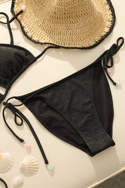 Black Normal Waist Bikini Bottom