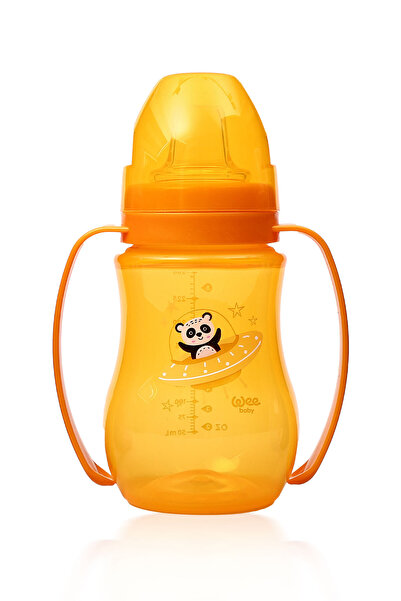 Galaxy чаша за вежбање со рачка, чаша за бебиња 250 Ml 6+ месеци портокалова