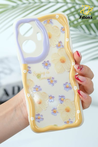 Realme C55 Case Designed Patterned Camera Protected Daisy Flower Colorful Silicone Cover