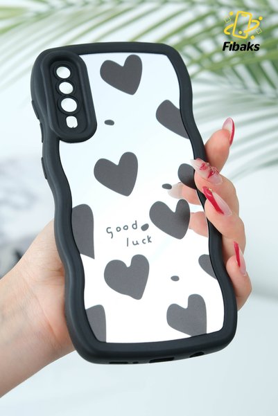 Galaxy A30S/A50 Case Mirror Heart Pattern Soft Edge Camera Protected Silicone Cover