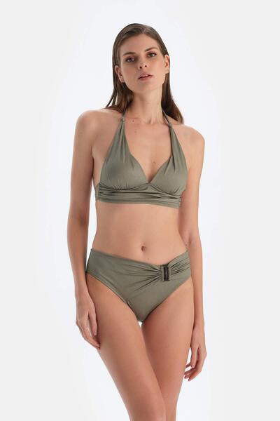 Khaki Normal Waist Bikini Bottom