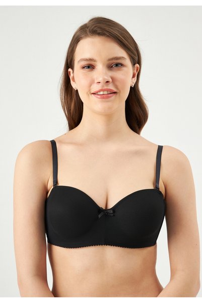 Black Ersk140 Camellia Strapless Empty Cup Single Bra